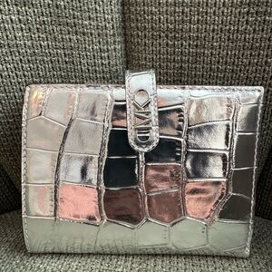 Michael Kors Empire crocodile embossed Silver Leather Wallet